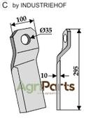 Twisted comminution blade -short - right - AgriParts