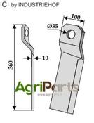 Twisted comminution blade - long -left - AgriParts image