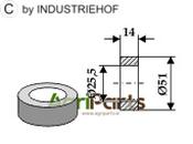 Washer Ø51x14xØ25,5 - AgriParts