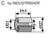 Clamping bush 19,5xØ21xØ27 - AgriParts