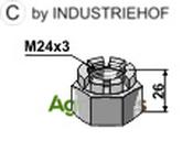 Hexagon castle nut M24x3 - AgriParts