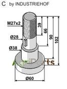 Pin for assembling with 2 blades - AgriParts