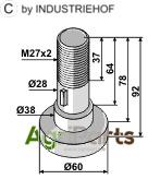 Pin for assembling with 1 blade - AgriParts