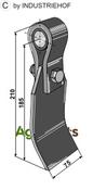 Flail assembled with holder, bush and blade - AgriParts
