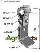 Flail assembled with holder, bush and blade - AgriParts