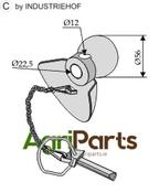 Ball guide cone with linch pin Cat. II/l - AgriParts