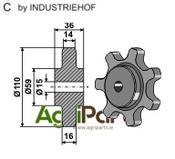 Chain sprocket Ø110 - AgriParts