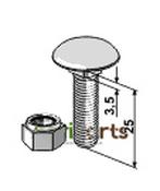 Saucer-head screw M10x1,5x25 with self-locking nut - AgriParts image