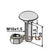 Saucer-head screw M10x1,5x30 with self-locking nut - AgriParts