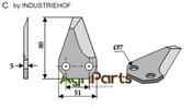 Fodder mixer knives, right - AgriParts
