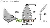Fodder mixer knives, left - AgriParts