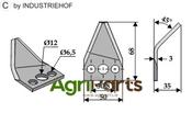 Fodder mixer knive, right - AgriParts