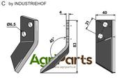 Fodder mixer knives, left - AgriParts