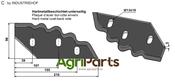 Food mixer knive, right - hard metal faced - AgriParts
