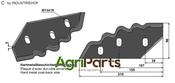 Food mixer knives, left - hard metal faced - AgriParts