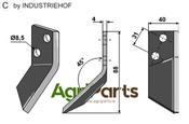 Food mixer knives, left - AgriParts