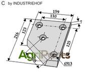 Right-side corner knife the direction of motion - AgriParts