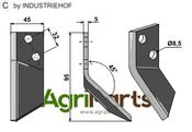 Food mixer knive, left - AgriParts