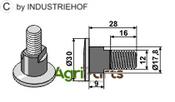 Bolt for rotary mower blades - M12x1,75 - 12.9 - AgriParts image