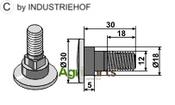 Bolt for rotary mower blades - M12x1,75 - 12.9 - AgriParts