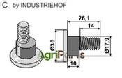 Bolt for rotary mower blades - M10x1,5 - 10.9 - AgriParts