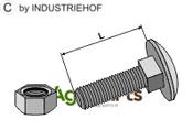 Bolt M8x1,25x20 galvanized with nut - AgriParts image