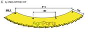 Saw blade - right - tungsten carbid hard faced - AgriParts
