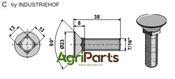 Plough bolt 7/16"x38 - AgriParts