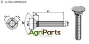Plough bolt 7/16"x63 - AgriParts