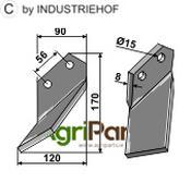 Rotary tine, left model - AgriParts
