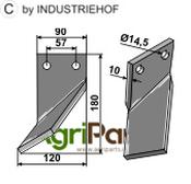 Rotary tine, left model - AgriParts
