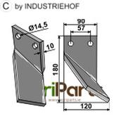 Rotary tine, right model - AgriParts