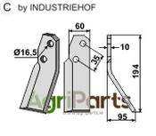 Rotary tine, right model - AgriParts