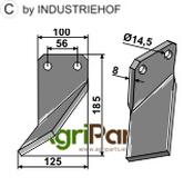 Rotary tine, left model - AgriParts