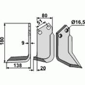 Blade to suit Howard Rotavator HOW-09-L - AgriParts
