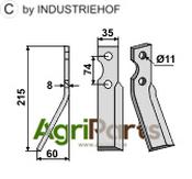 Rotary tine, left model - AgriParts