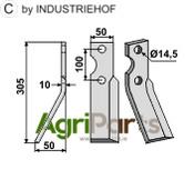 Rotary tine, left model - AgriParts