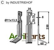 Rotary tine, right model - AgriParts