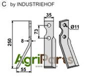 Rotary tine, left model - AgriParts