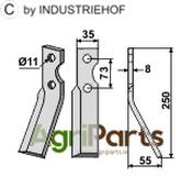 Rotary tine, right model - AgriParts