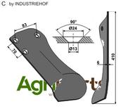 Dished plow share left (Under vine weeder left) - AgriParts