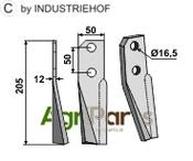 Rotary tine, left model - AgriParts