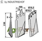 Rotary tine, left model - AgriParts