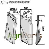 Rotary tine, right model - AgriParts