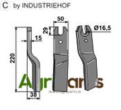 Rotary tine, left model - AgriParts