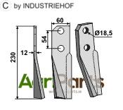 Rotary tine, left model - AgriParts
