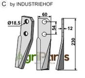 Rotary tine, right model - AgriParts