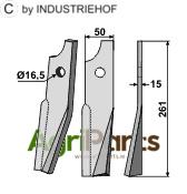 Rotary tine, right model - AgriParts
