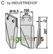Rotary tine, right model - AgriParts