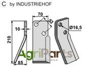 Rotary tine, left model - AgriParts